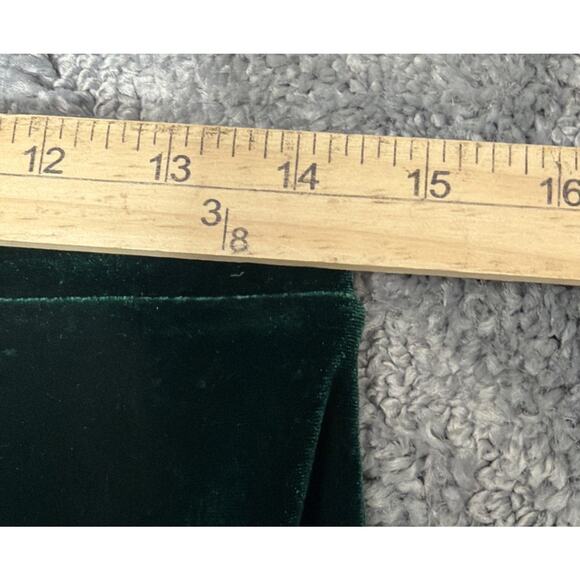 JM Collection Velour Pants Size M Comfy Long Green Wide Leg Velvet Slacks - Picture 3 of 7